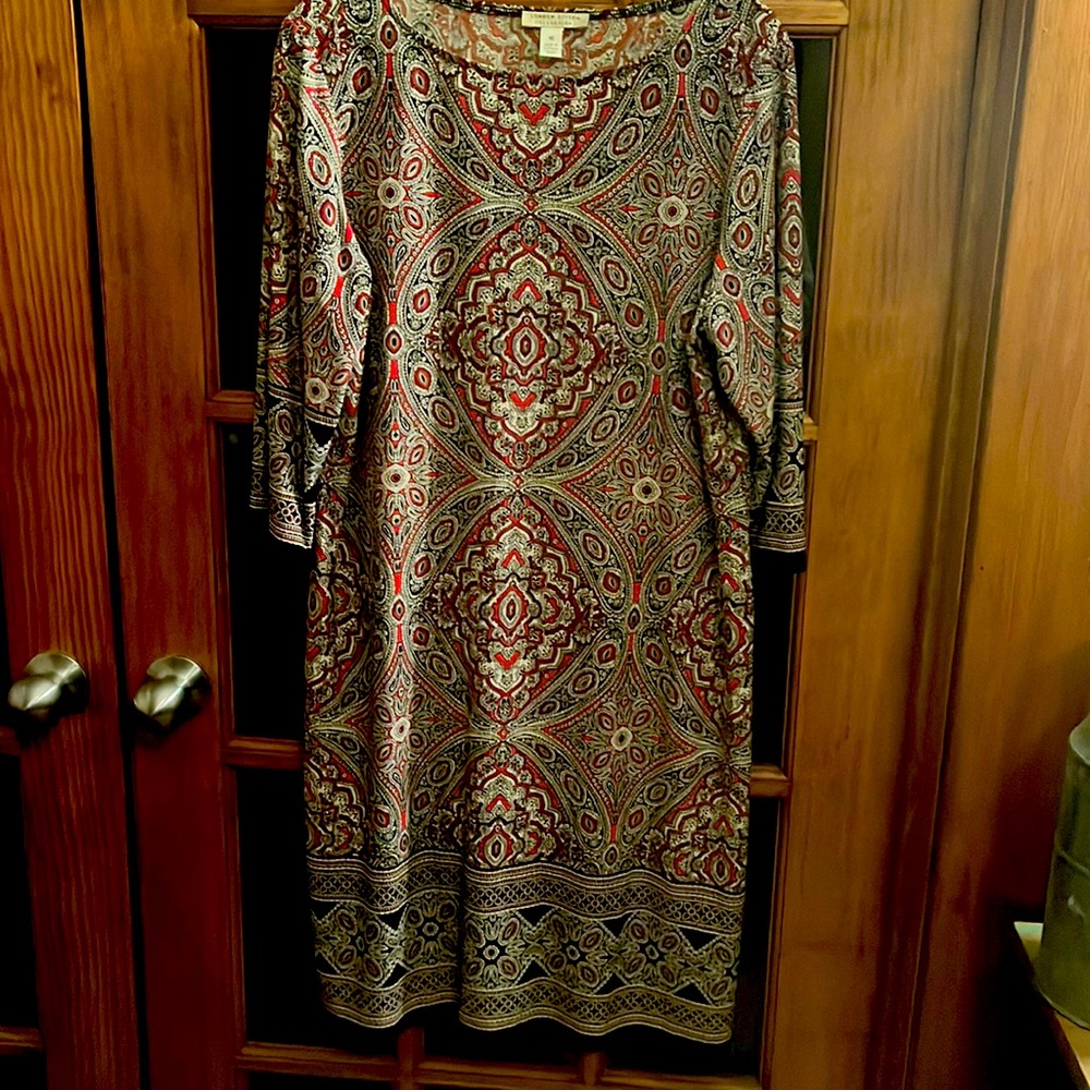 Ladies dress, London Style Collection brand, Size 16, multi color